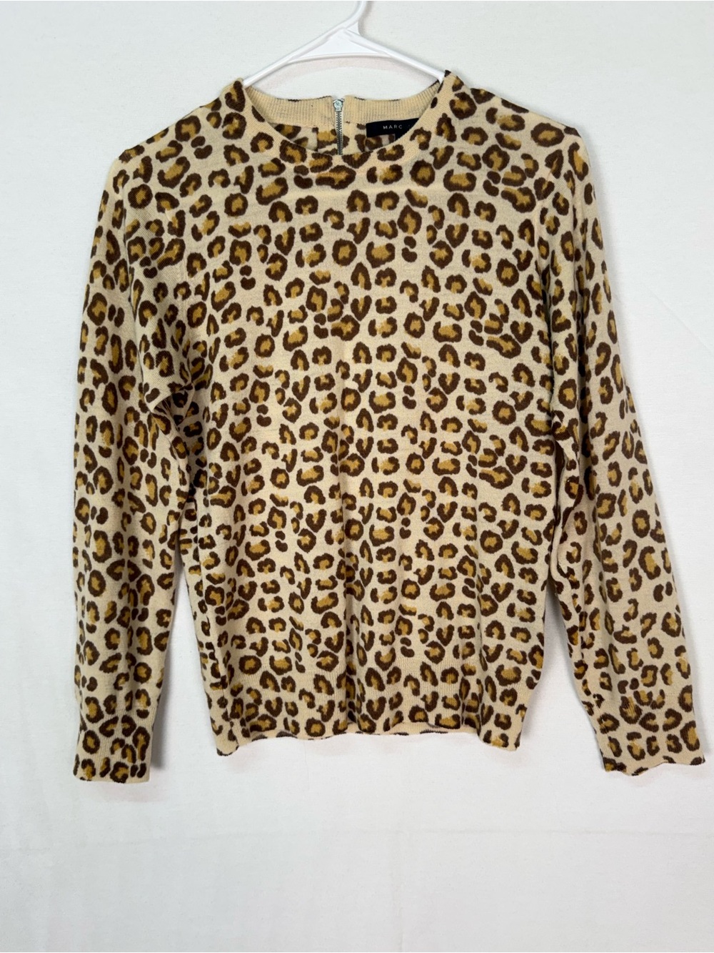 Marc Jacobs Wool Leopard-Print Crewneck Sweater in Beige, Brown & Black